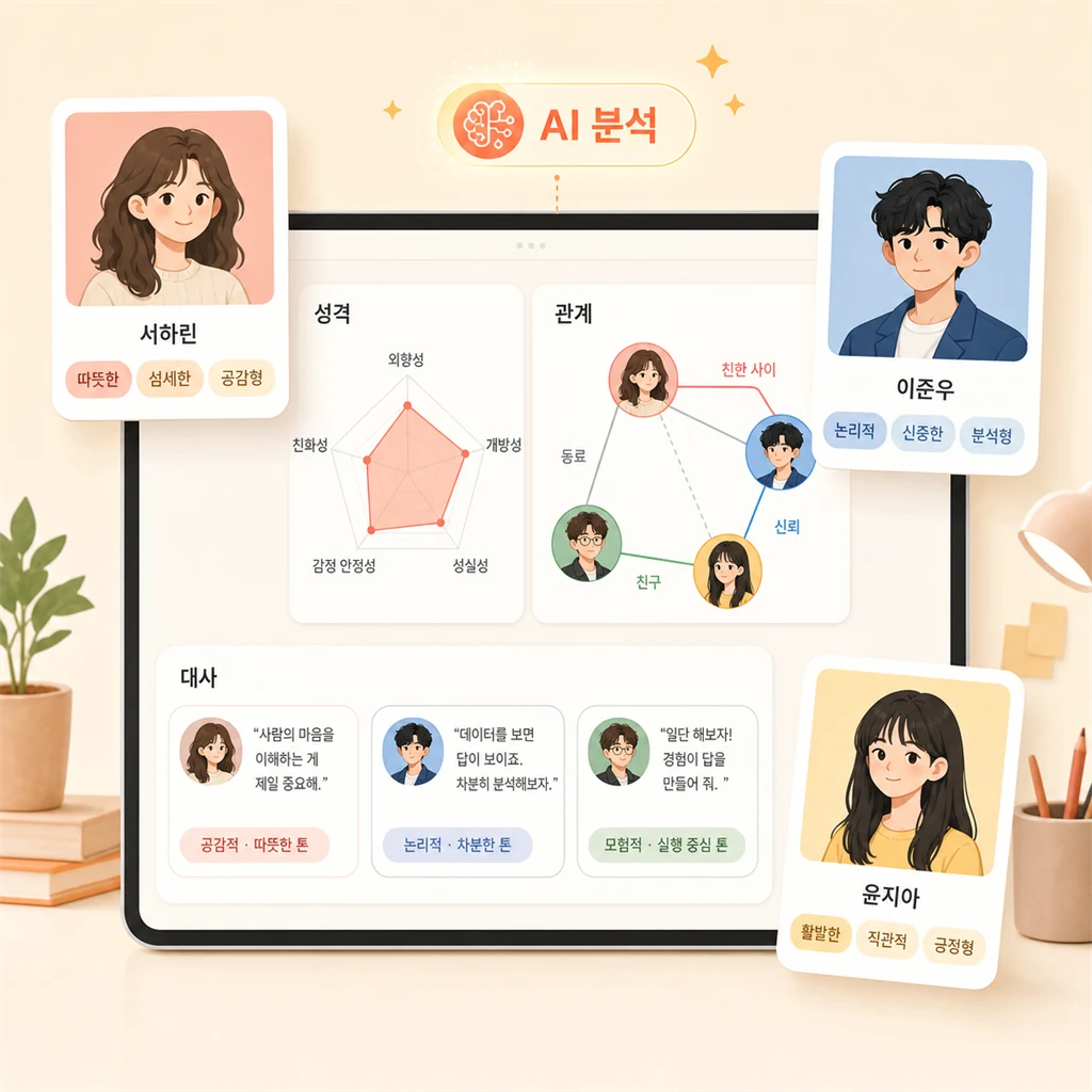 AI 캐릭터 프로필 분석 UI