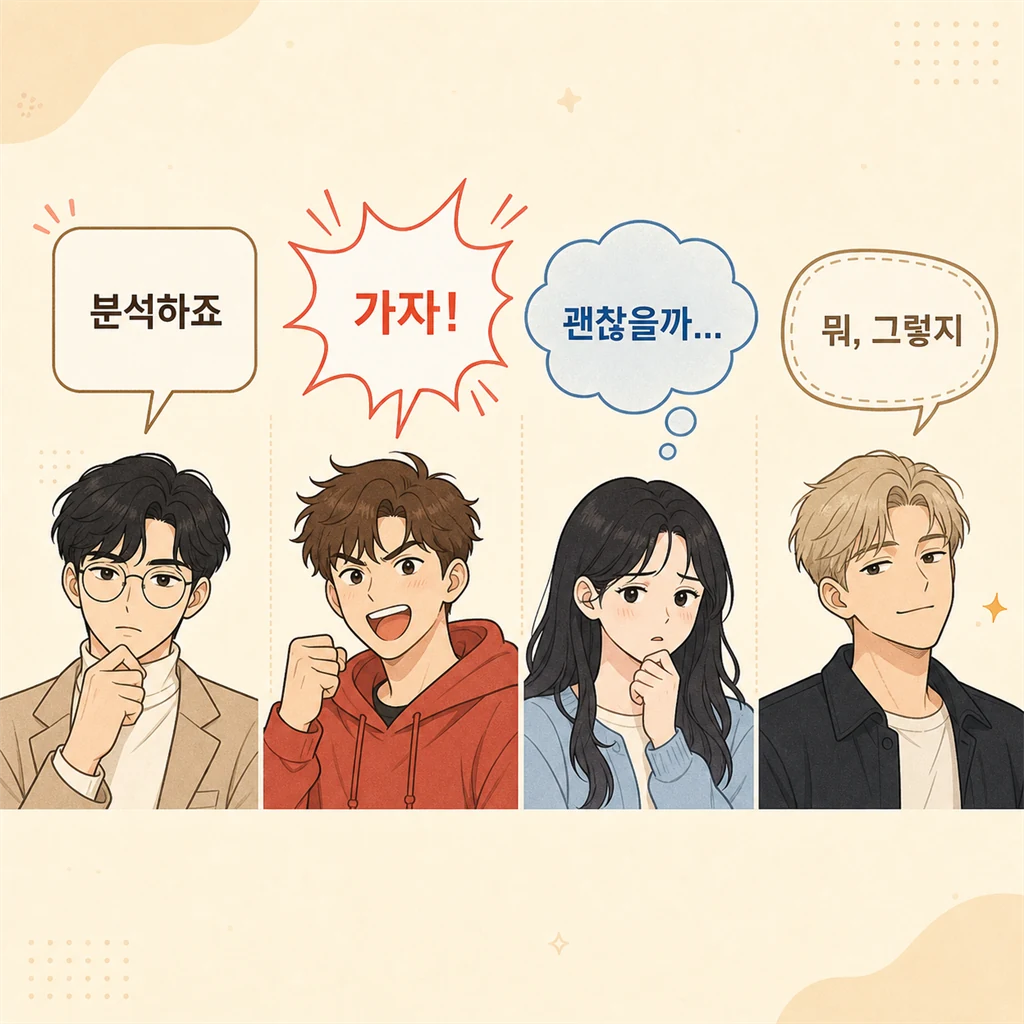 캐릭터별 말풍선 비교 차트