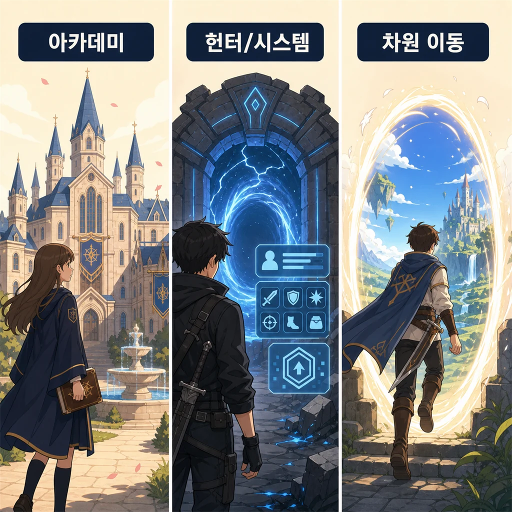 판타지 서브 장르 분할 일러스트