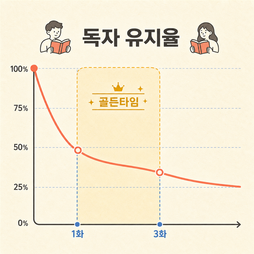 독자 유지율 그래프
