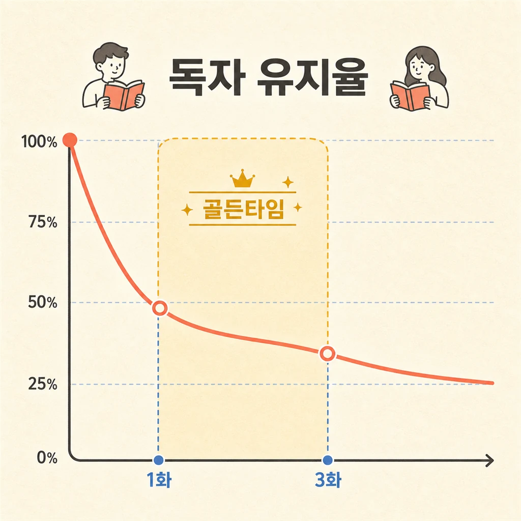 독자 유지율 그래프