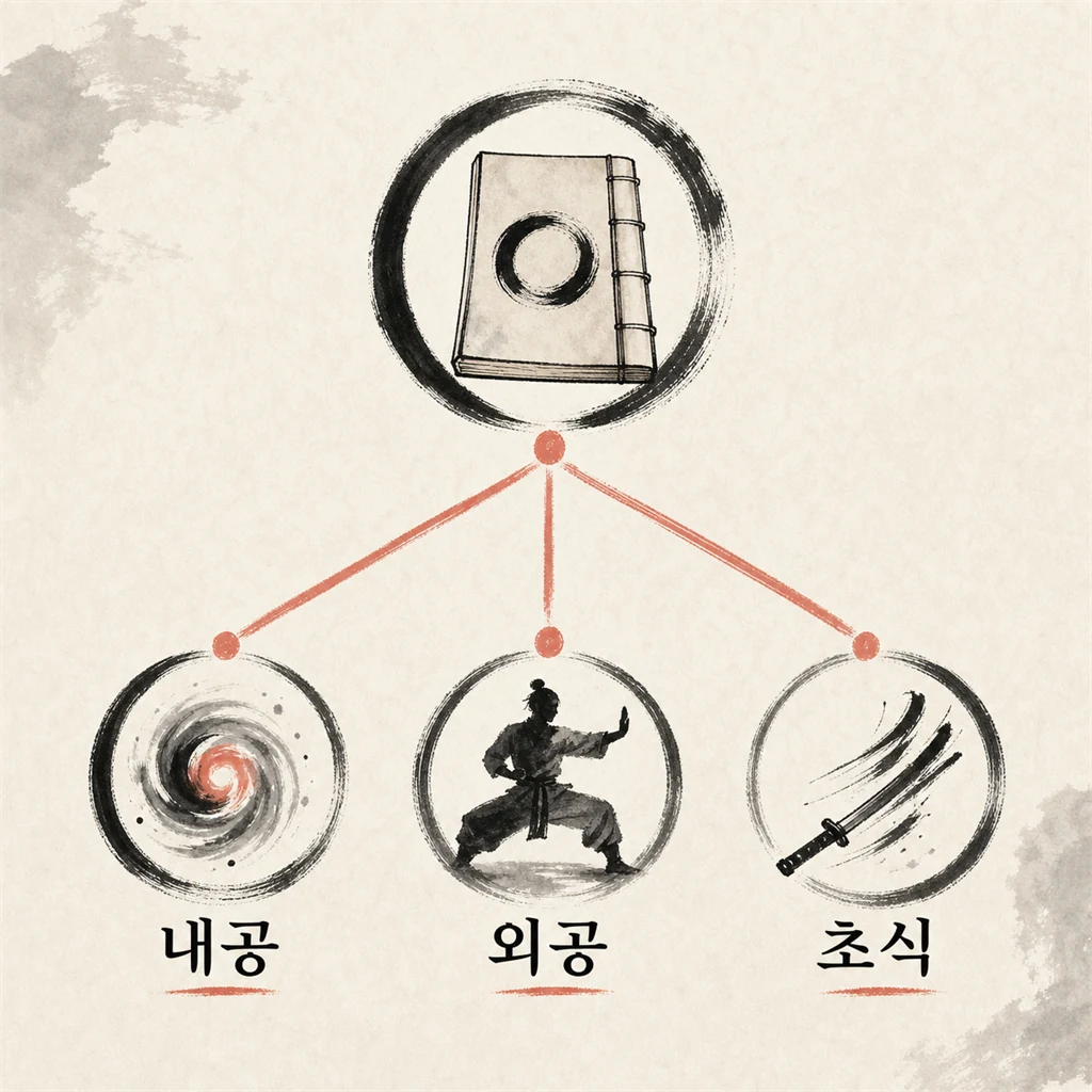 내공 외공 초식으로 구성된 무공 체계 도표