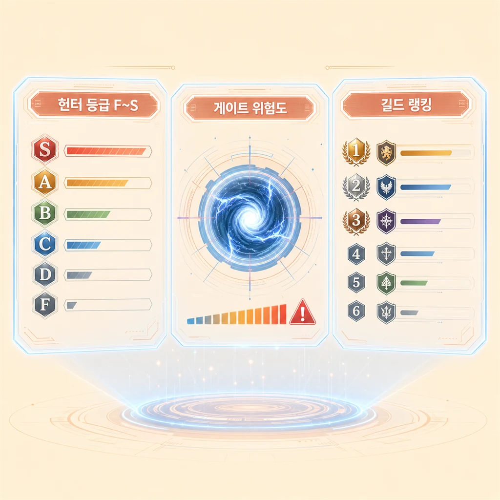 헌터 협회 상태창 인포그래픽