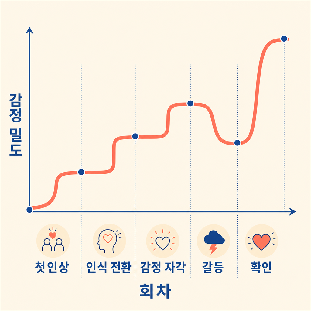 회차별 감정 밀도 발전 그래프